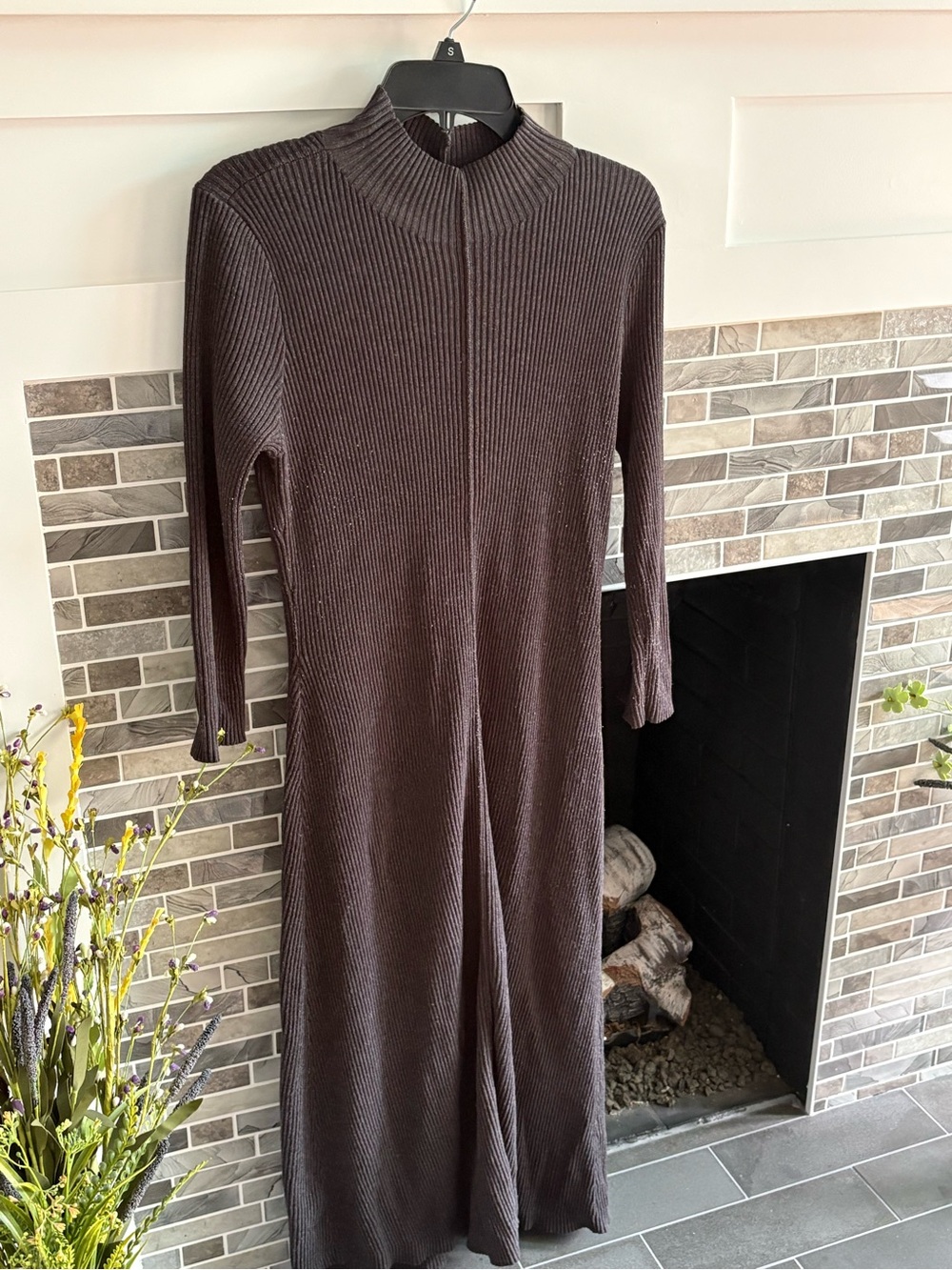 Calvin Klein Dark gray Ribbed Knit Sweater dress